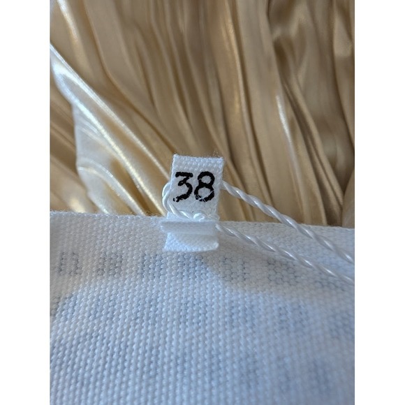 NWT Maison Margiela Gold Pleated Accordian Maxi Skirt Size 38‎ Metallic Silk - Picture 7 of 8